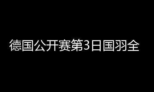 德国公开赛第3日国羽全胜 赵俊鹏2